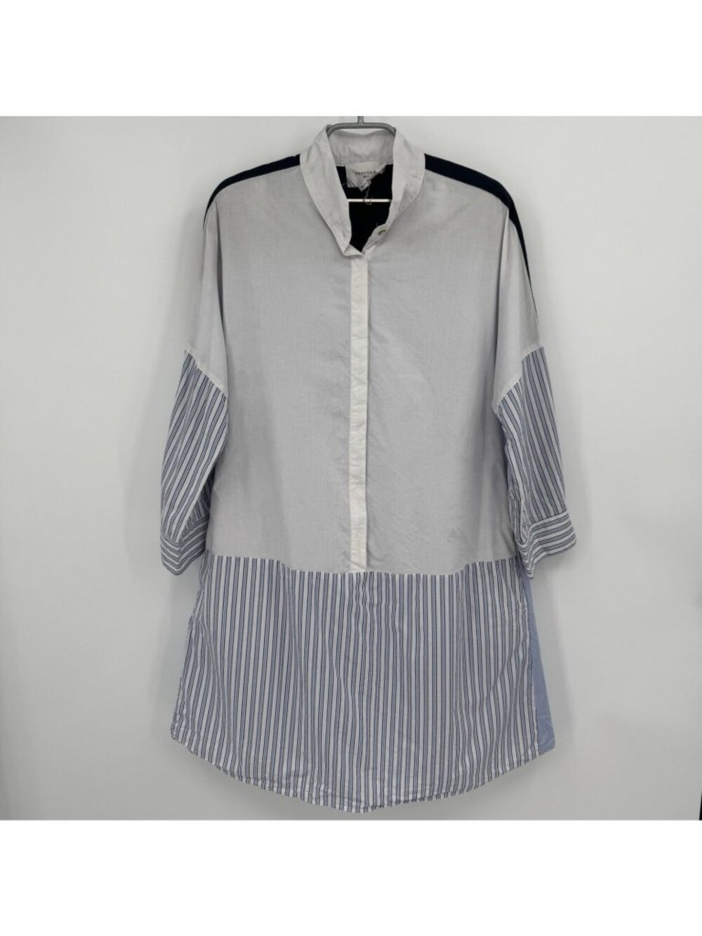 Pomander Place by Tuckernuck Colorblock Burnell Shirt Dress size L 100% Cotton *